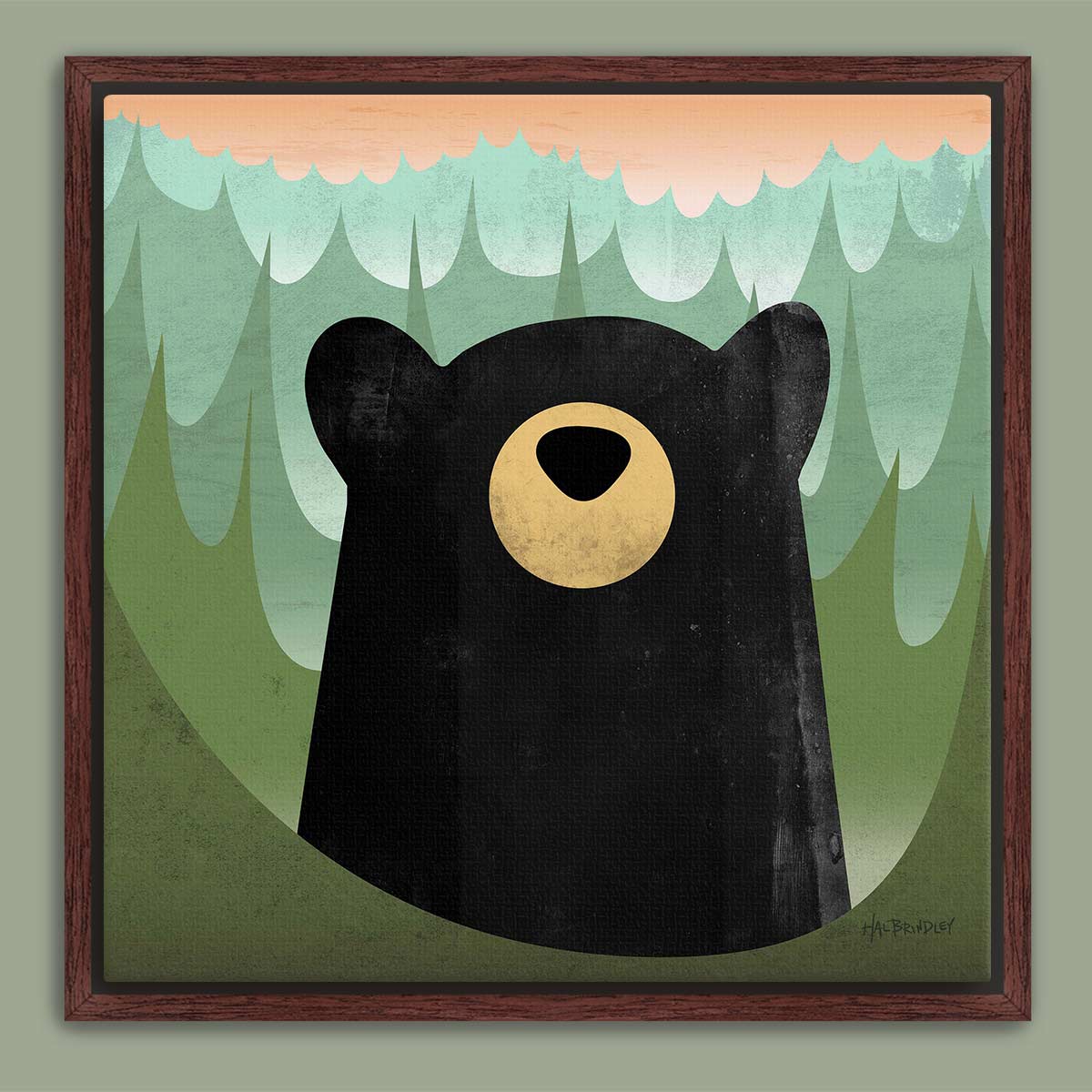 Black Bear Framed Canvas Print