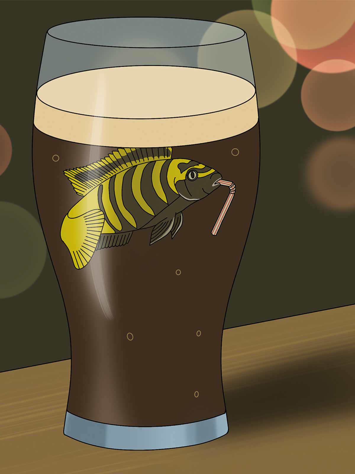 Cichlid Drinking Note Card