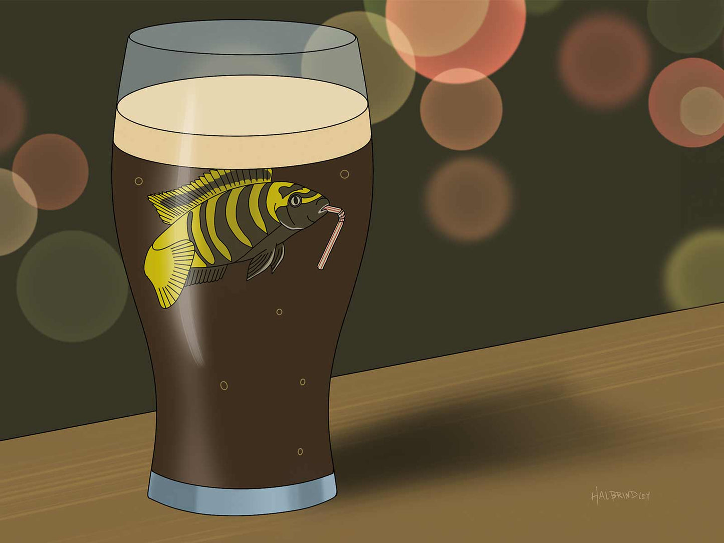 Cichlid Drinking Note Card