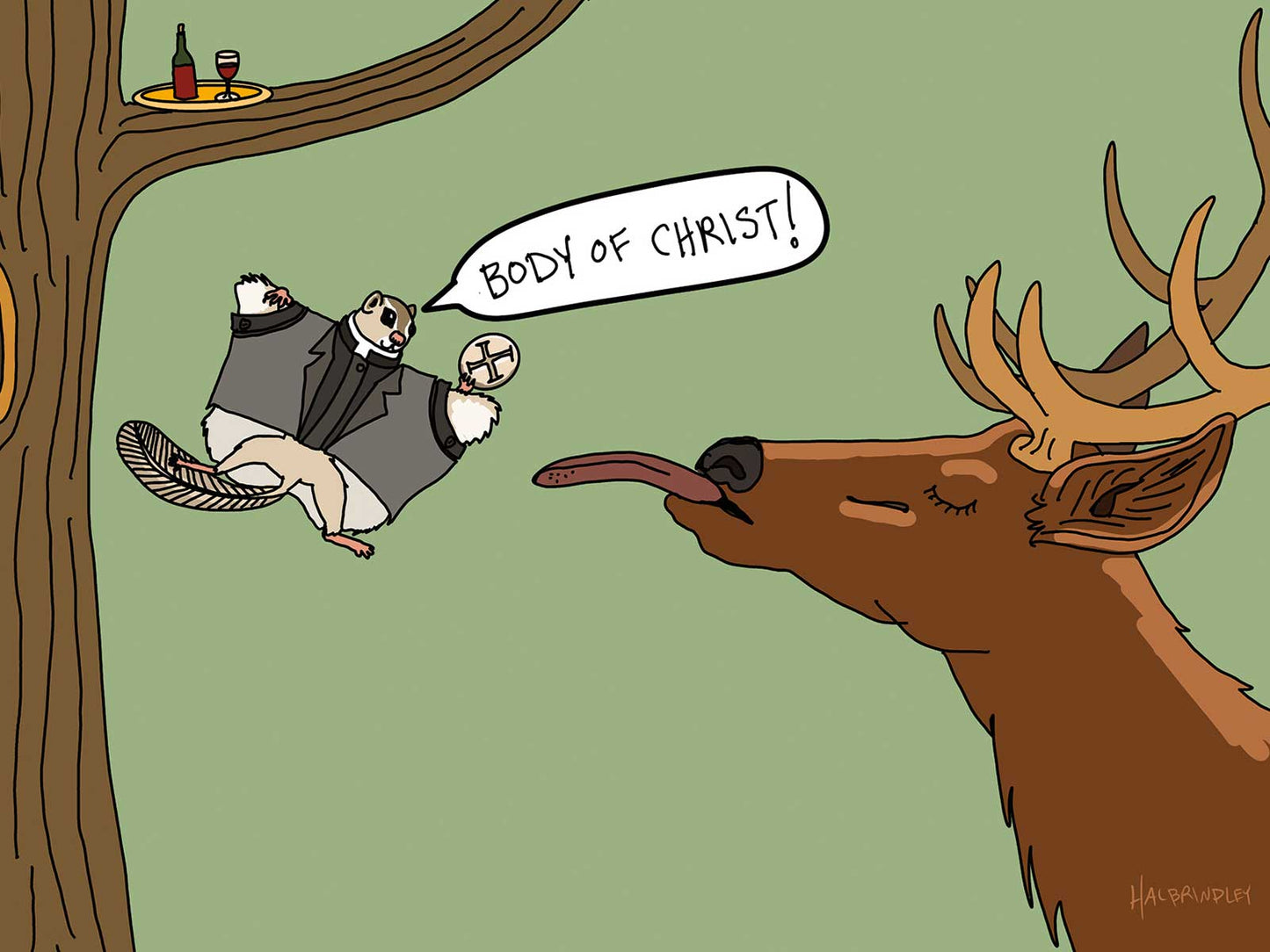 Flying Squirrel Communion Note Card