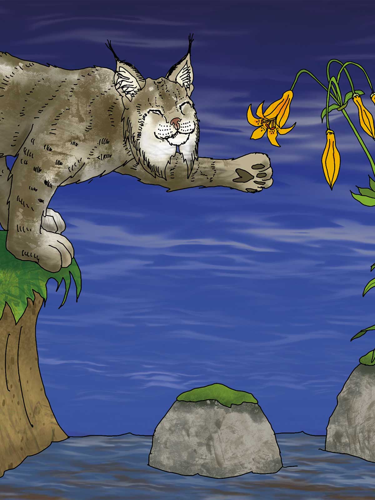 Lynx Lily Note Card