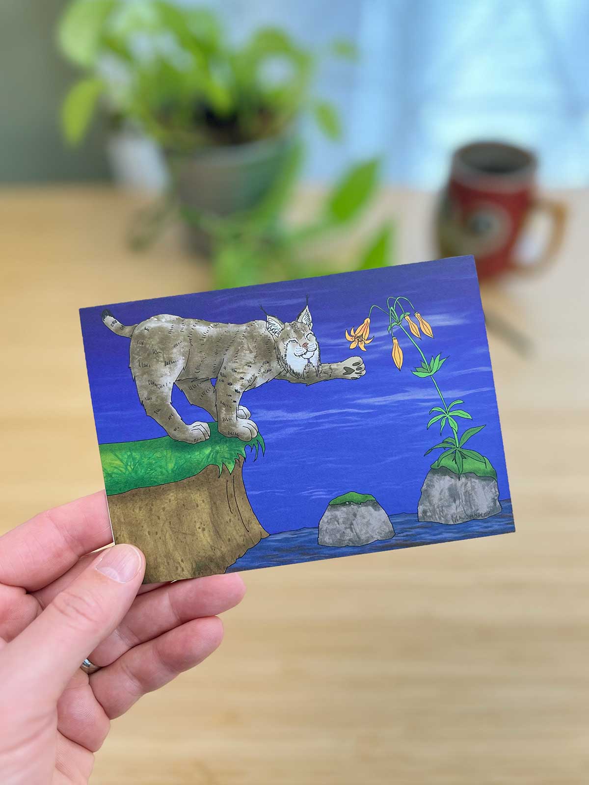 Lynx Lily Note Card