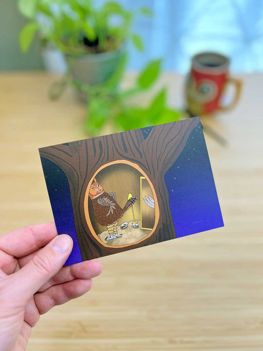 Owl Mirror Note Card