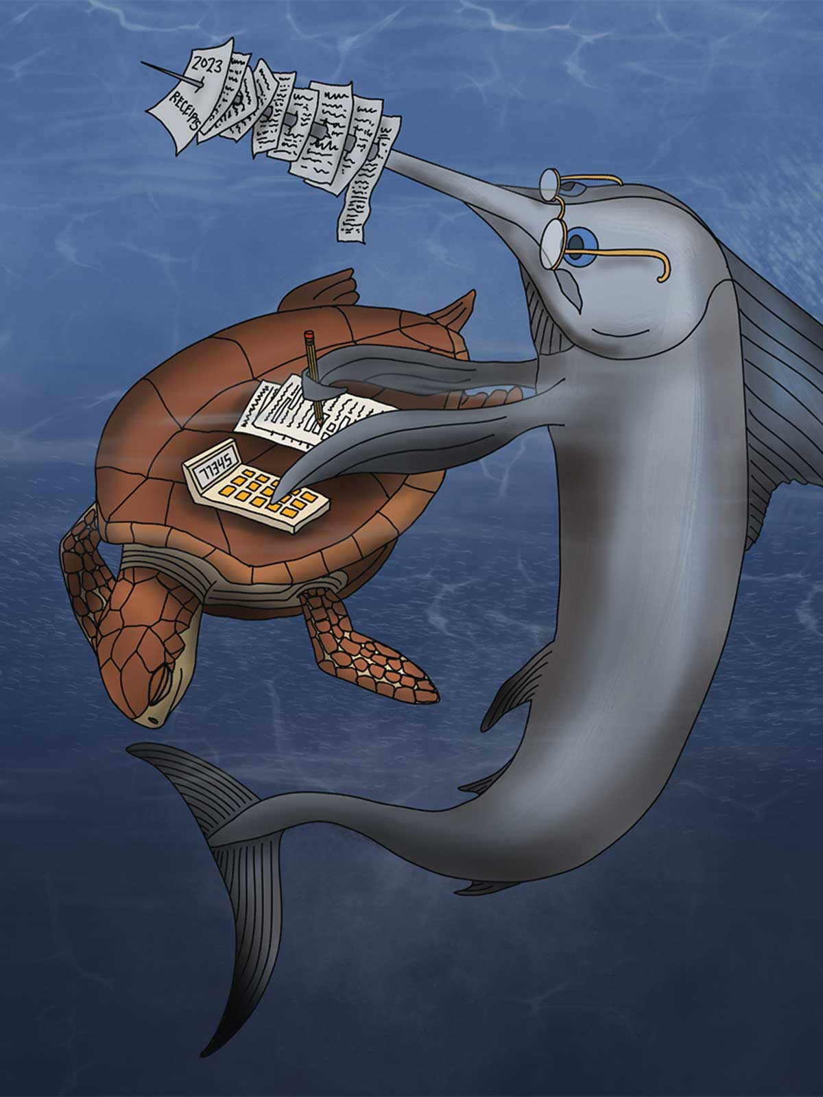 Swordfish Taxes Note Card