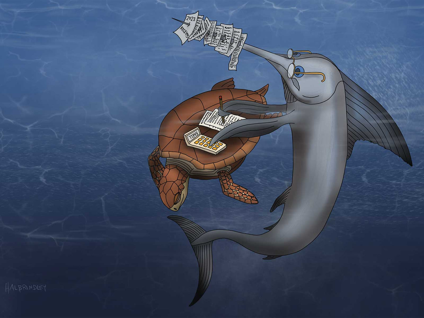 Swordfish Taxes Note Card