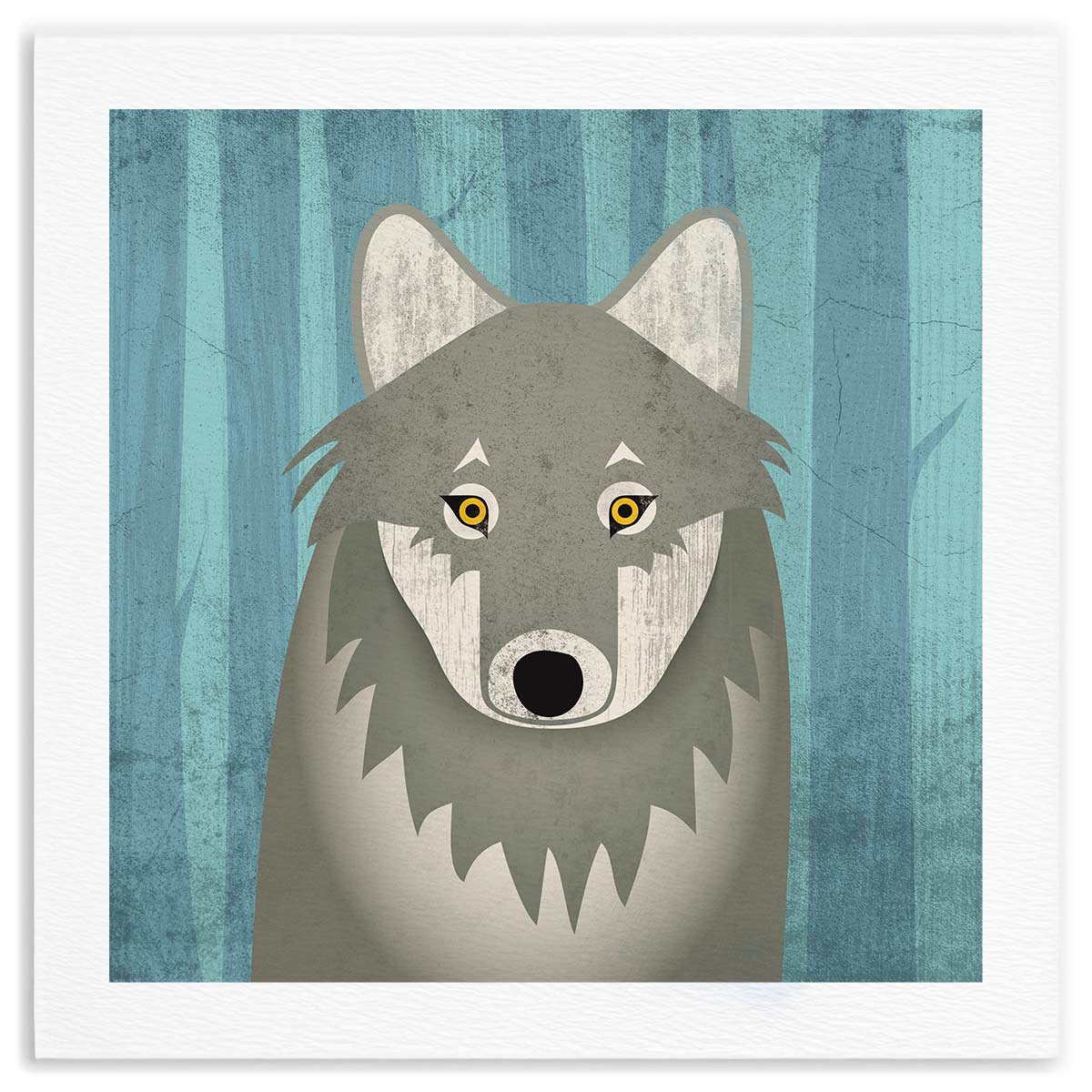 Timber Wolfの彫像、美術工芸品 Timber Wolf Fine Art Print – Hal Brindley Art