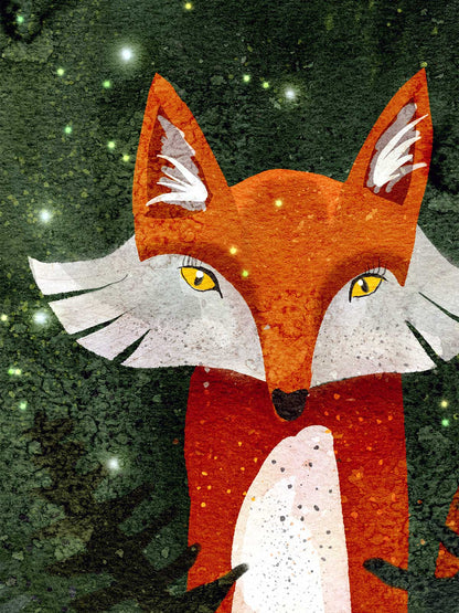 Fox, Ferns, & Fireflies Note Card