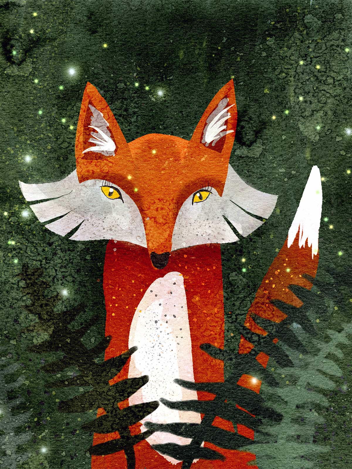 Fox, Ferns, & Fireflies Note Card