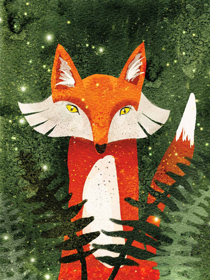 Fox, Ferns, & Fireflies Note Card