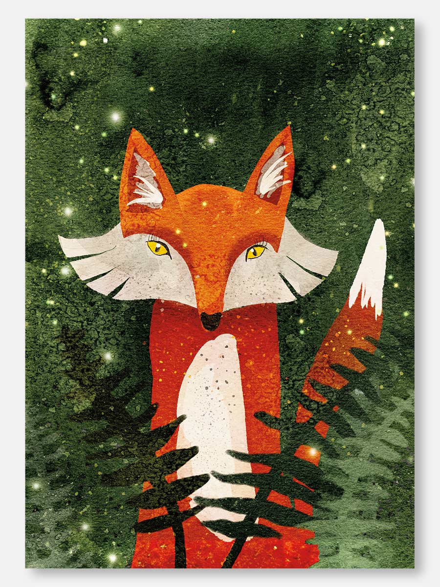 Fox, Ferns, & Fireflies Note Card