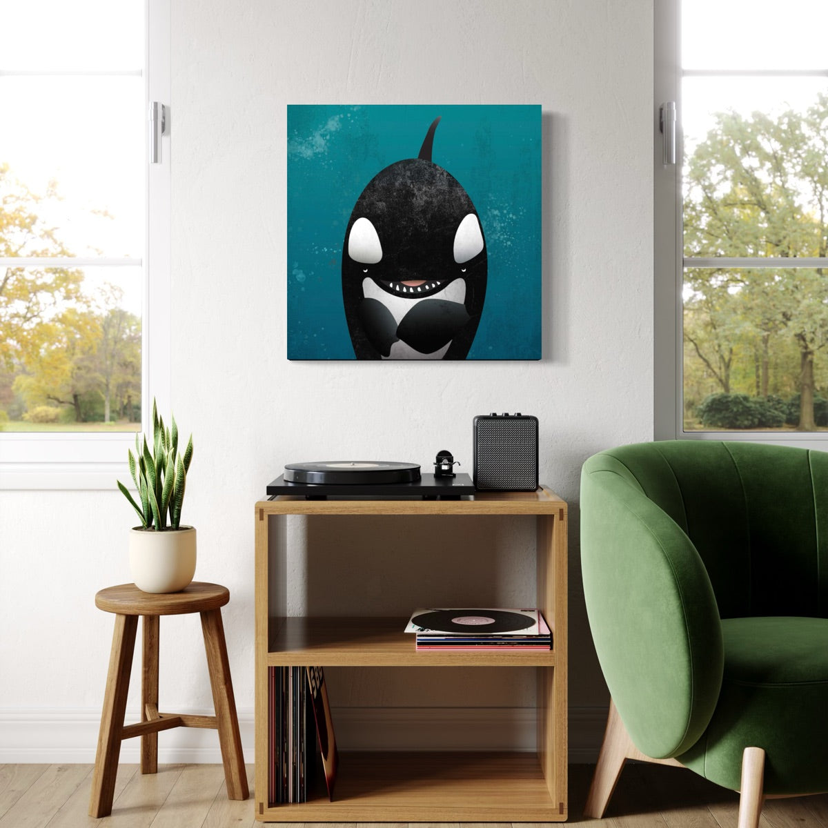 Orca Waves Canvas Print
