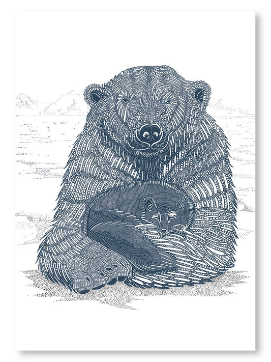 Polar Bear and Arctic Fox Note Card