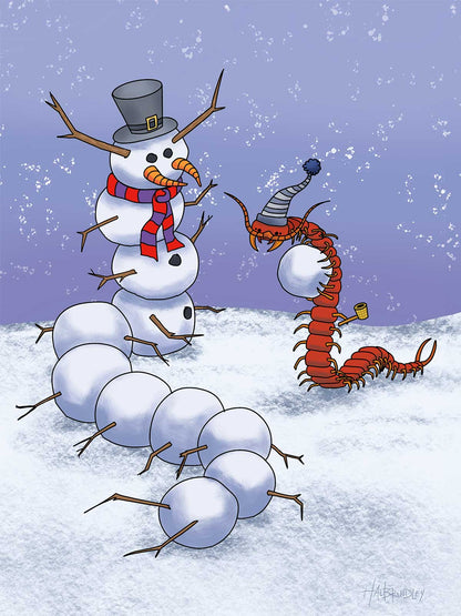 Centipede Snowman Note Card