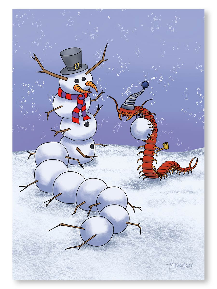 Centipede Snowman Note Card