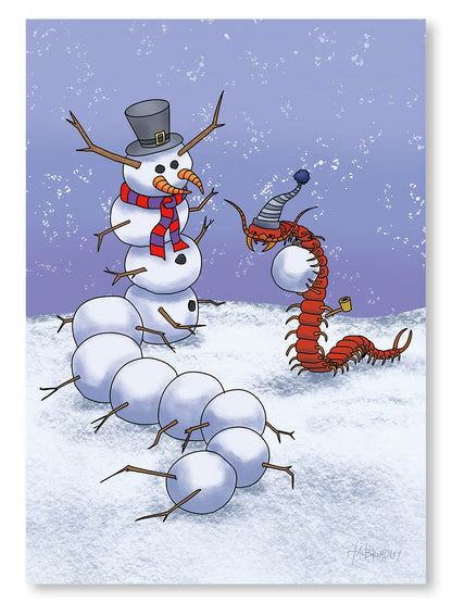 Centipede Snowman Note Card