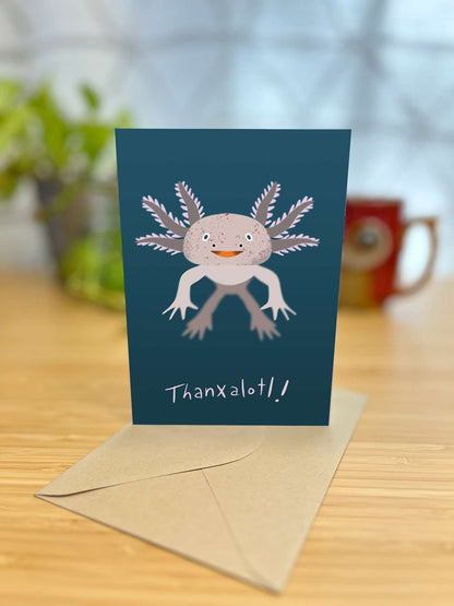 Thanxalotl (Axolotl) Note Card