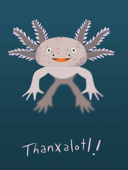 Thanxalotl (Axolotl) Note Card