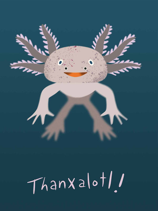 Thanxalotl (Axolotl) Note Card