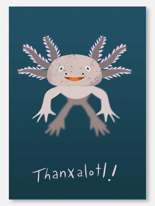 Thanxalotl (Axolotl) Note Card