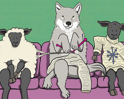 Wolf Knitting - Fine Art Print