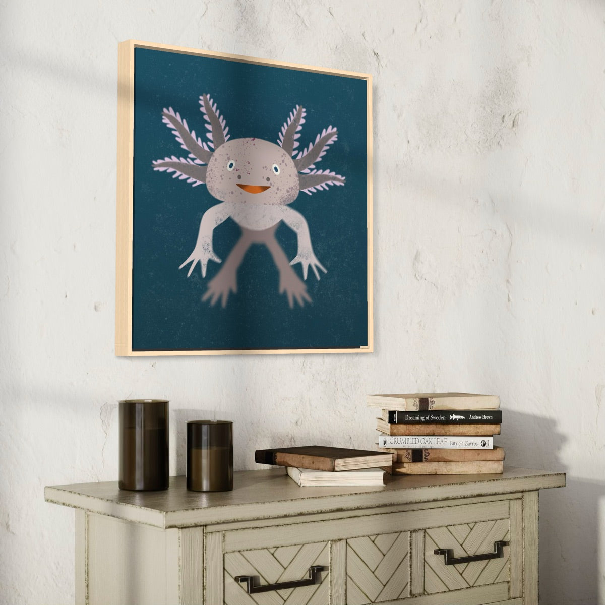 Axolotl Framed Canvas Print