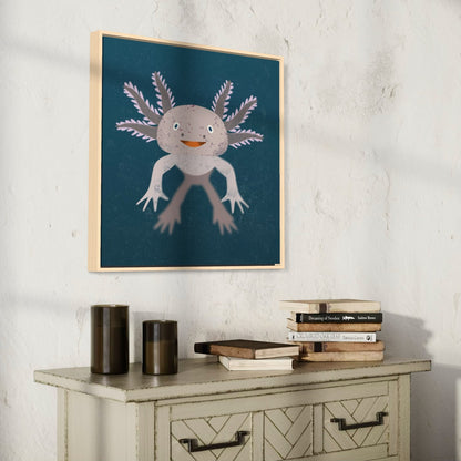 Axolotl Framed Canvas Print
