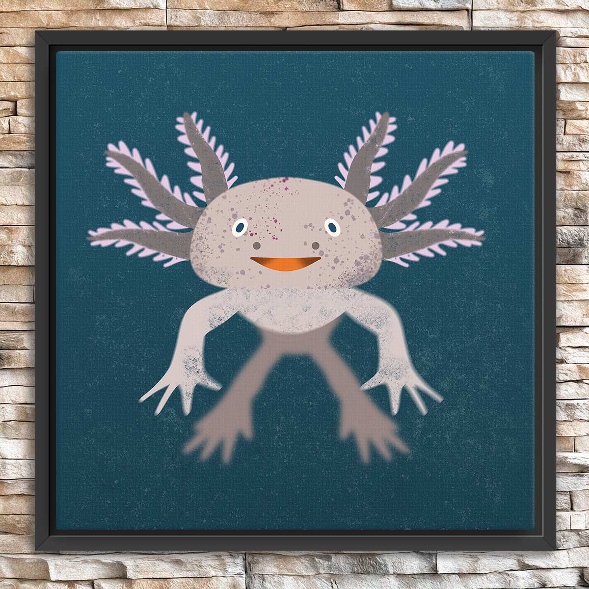 Axolotl Framed Canvas Print