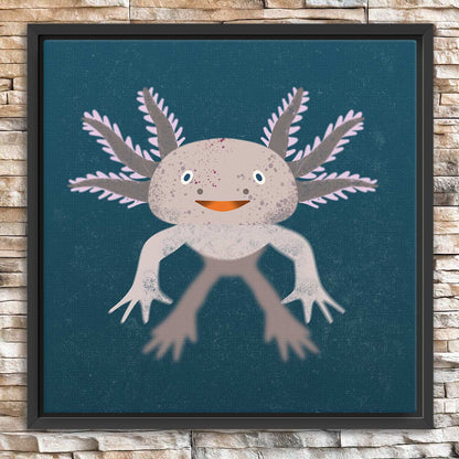 Axolotl Framed Canvas Print
