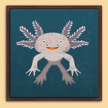 Axolotl Framed Canvas Print