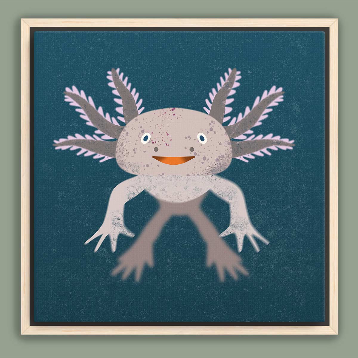 Axolotl Framed Canvas Print