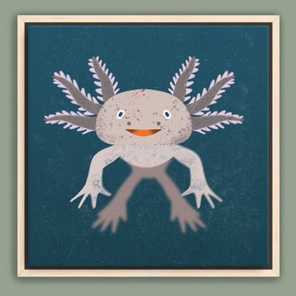 Axolotl Framed Canvas Print