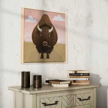 Bison Plains Framed Canvas Print