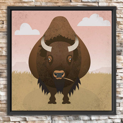 Bison Plains Framed Canvas Print