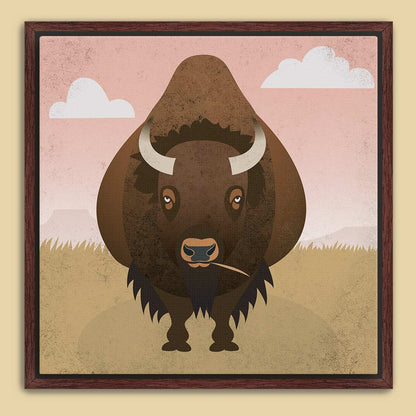 Bison Plains Framed Canvas Print