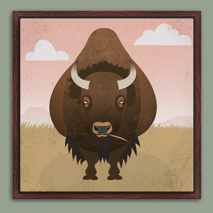 Bison Plains Framed Canvas Print