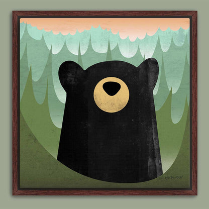 Black Bear Framed Canvas Print