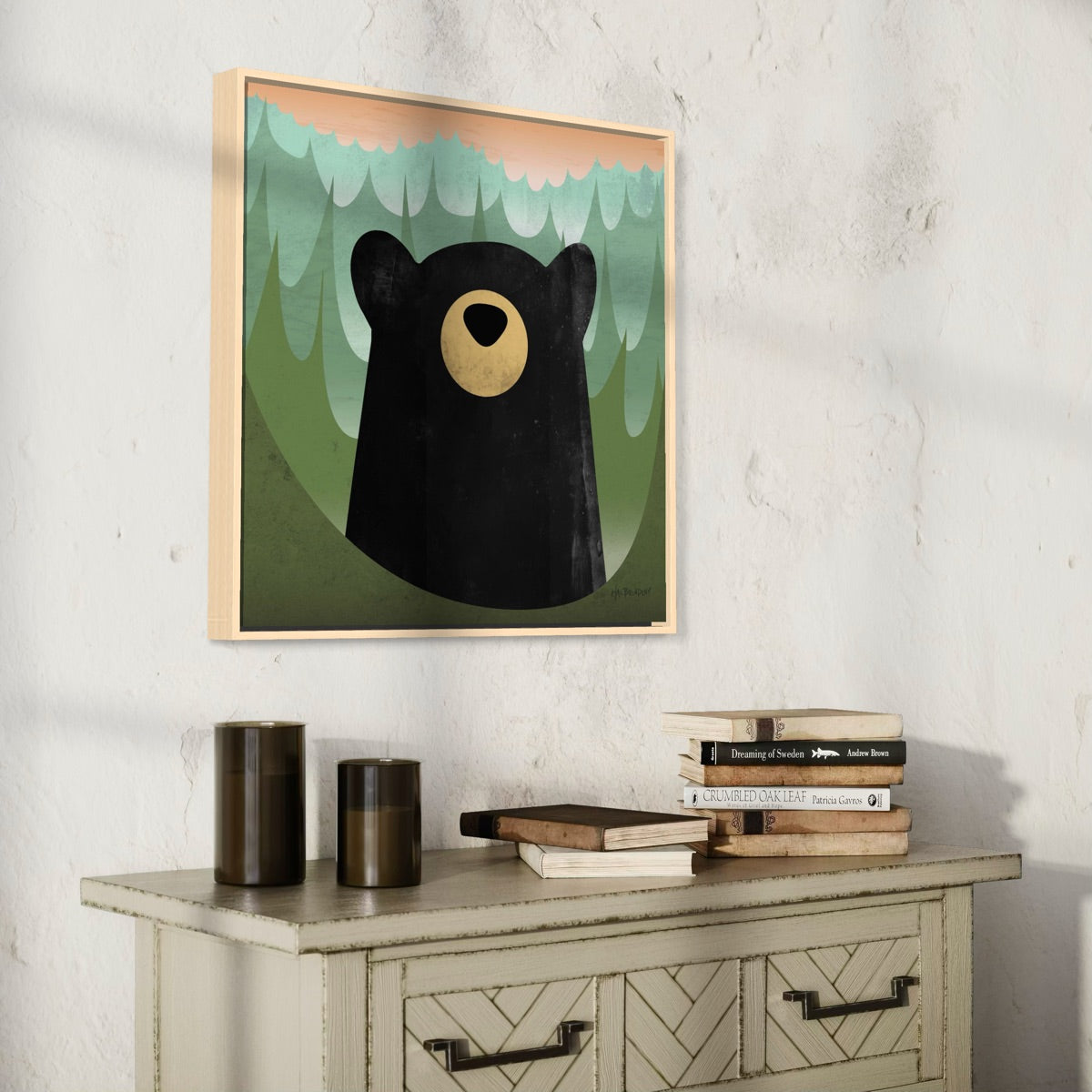Black Bear Framed Canvas Print