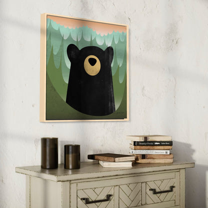 Black Bear Framed Canvas Print