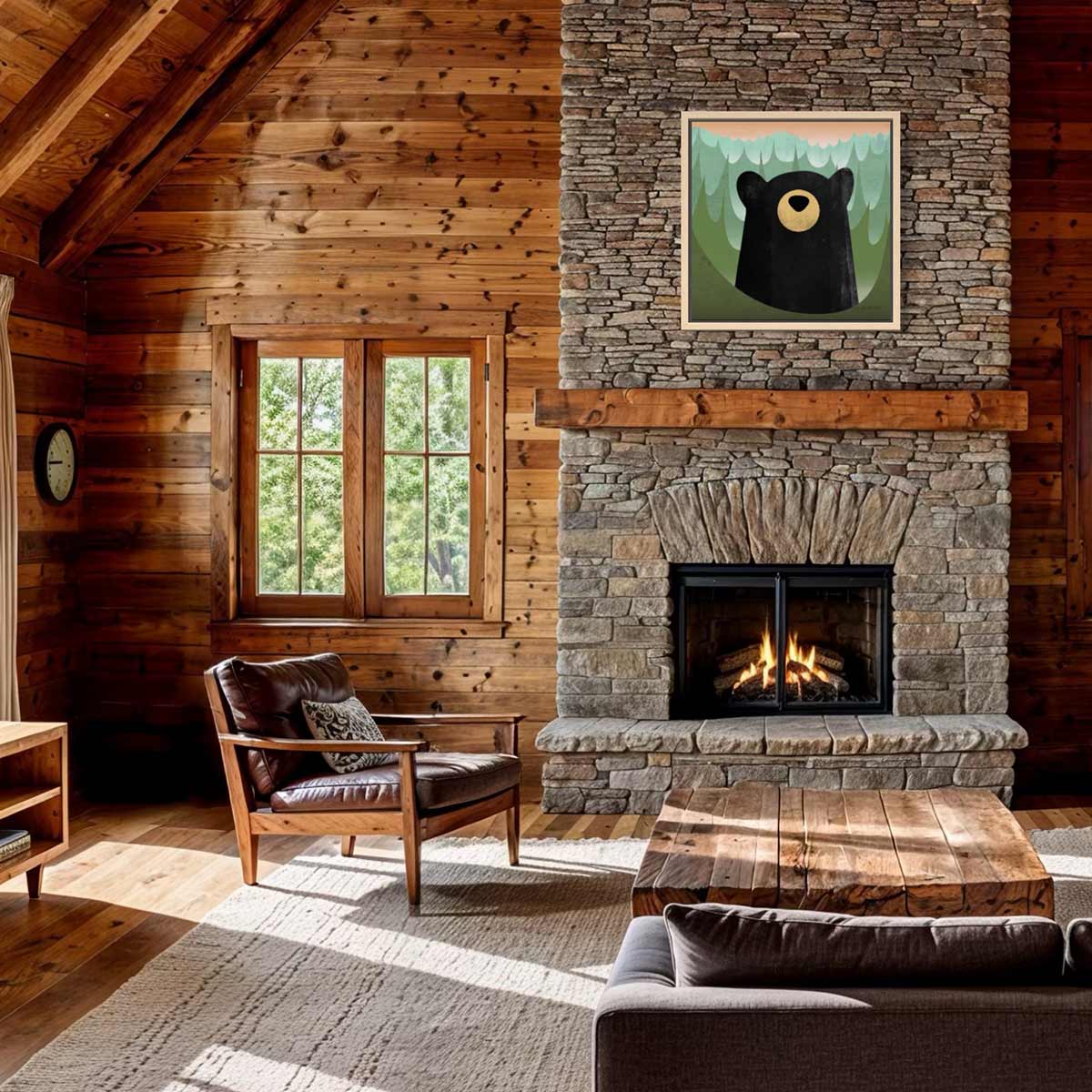 Black Bear Framed Canvas Print