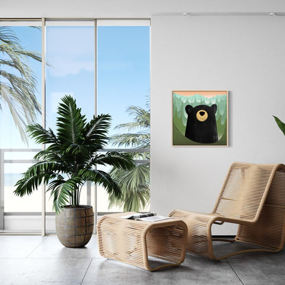 Black Bear Framed Canvas Print