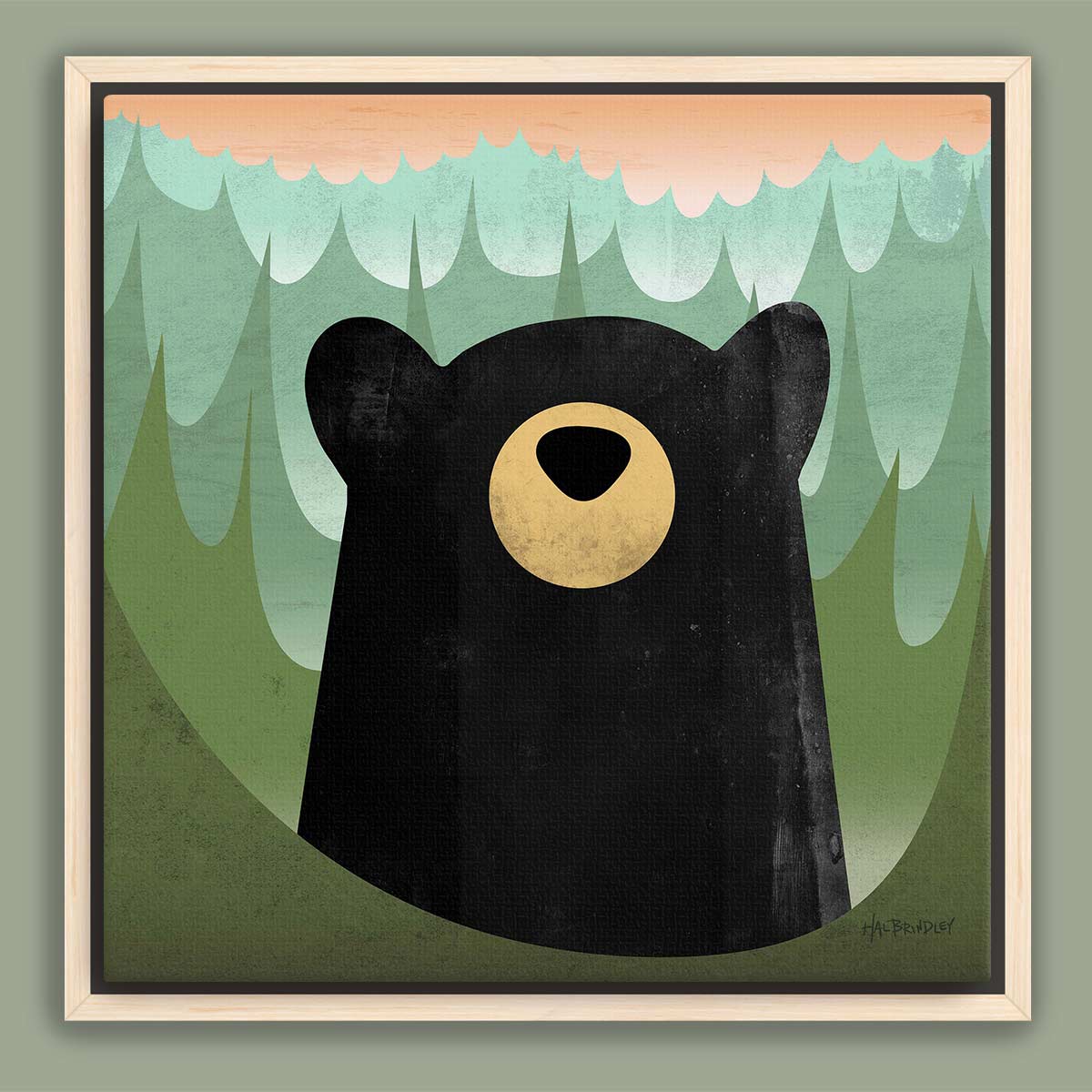 Black Bear Framed Canvas Print