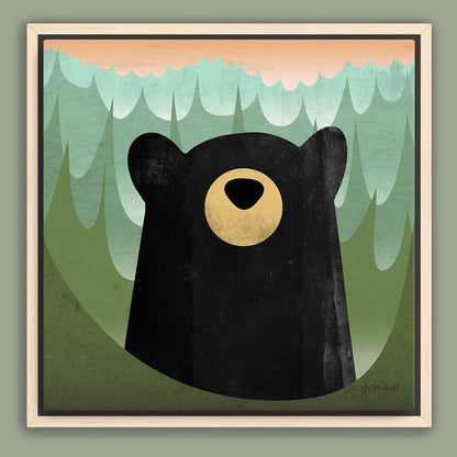 Black Bear Framed Canvas Print