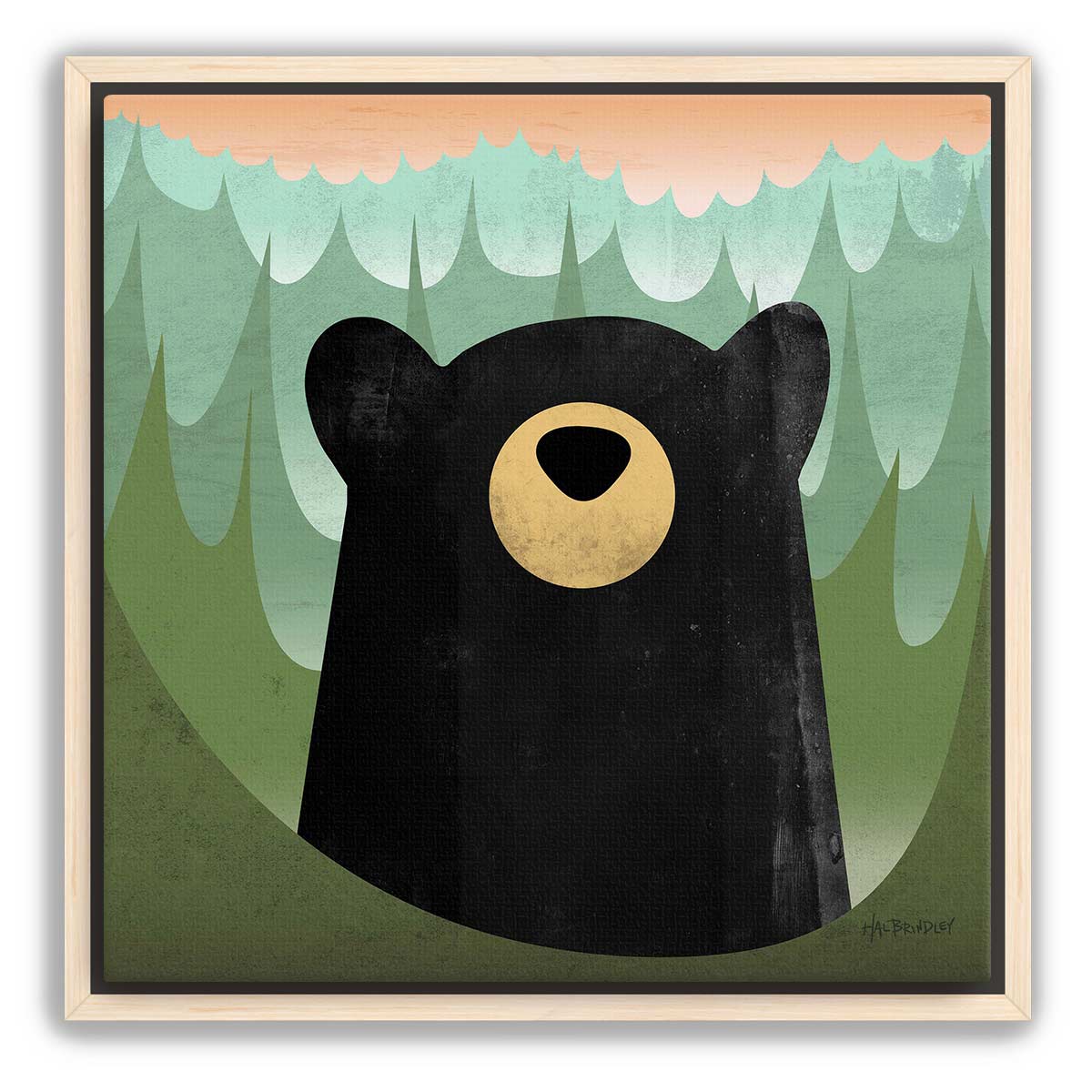 Black Bear Framed Canvas Print