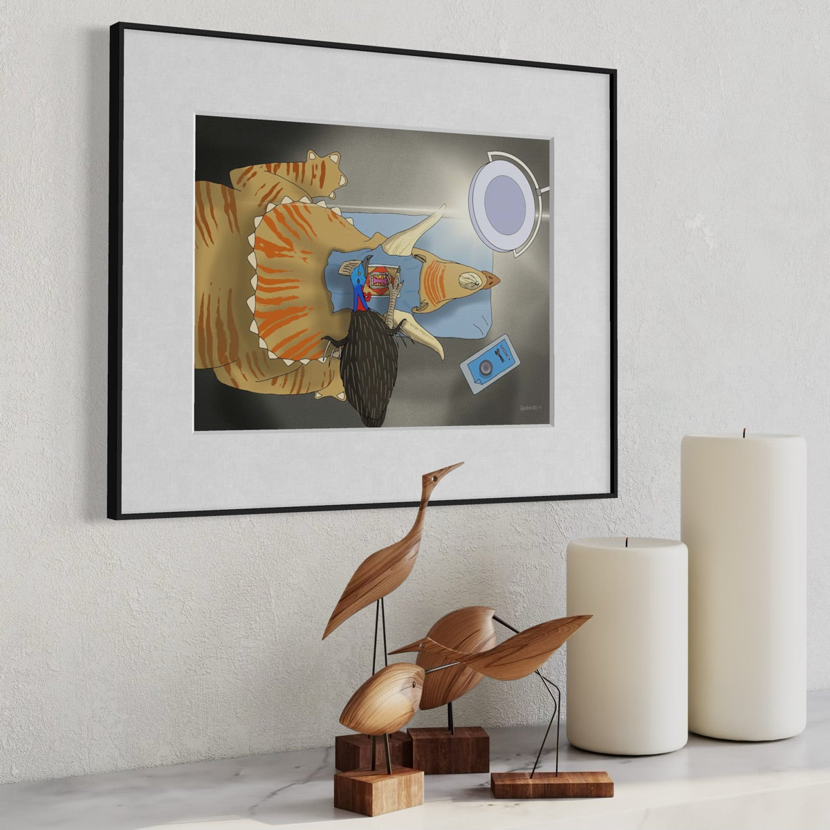 Cassowary Brain Surgery on Triceratops - Fine Art Print