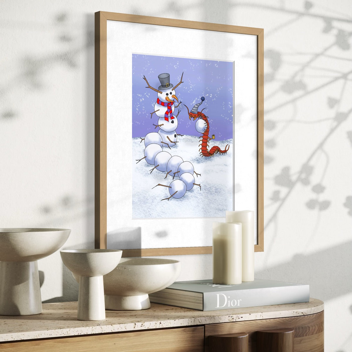 Centipede Snowman - Fine Art Print