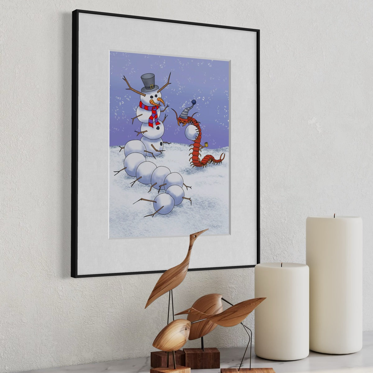 Centipede Snowman - Fine Art Print