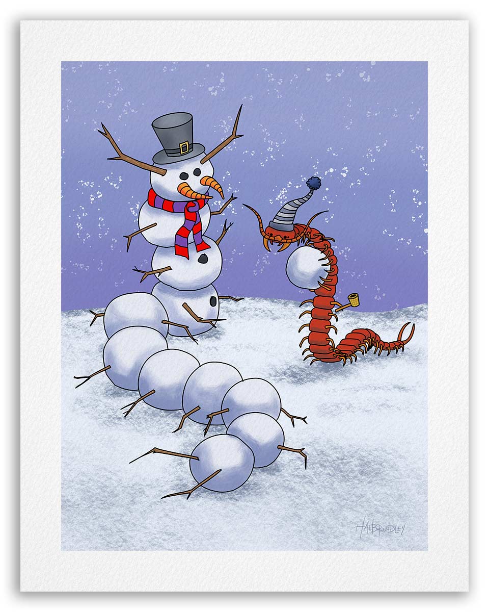 Centipede Snowman - Fine Art Print
