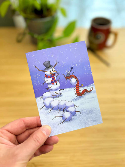 Centipede Snowman Note Card