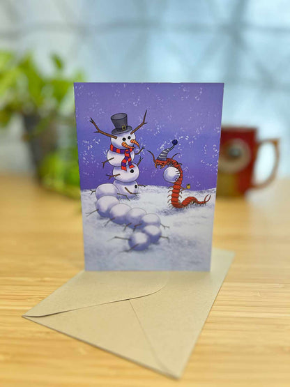 Centipede Snowman Note Card