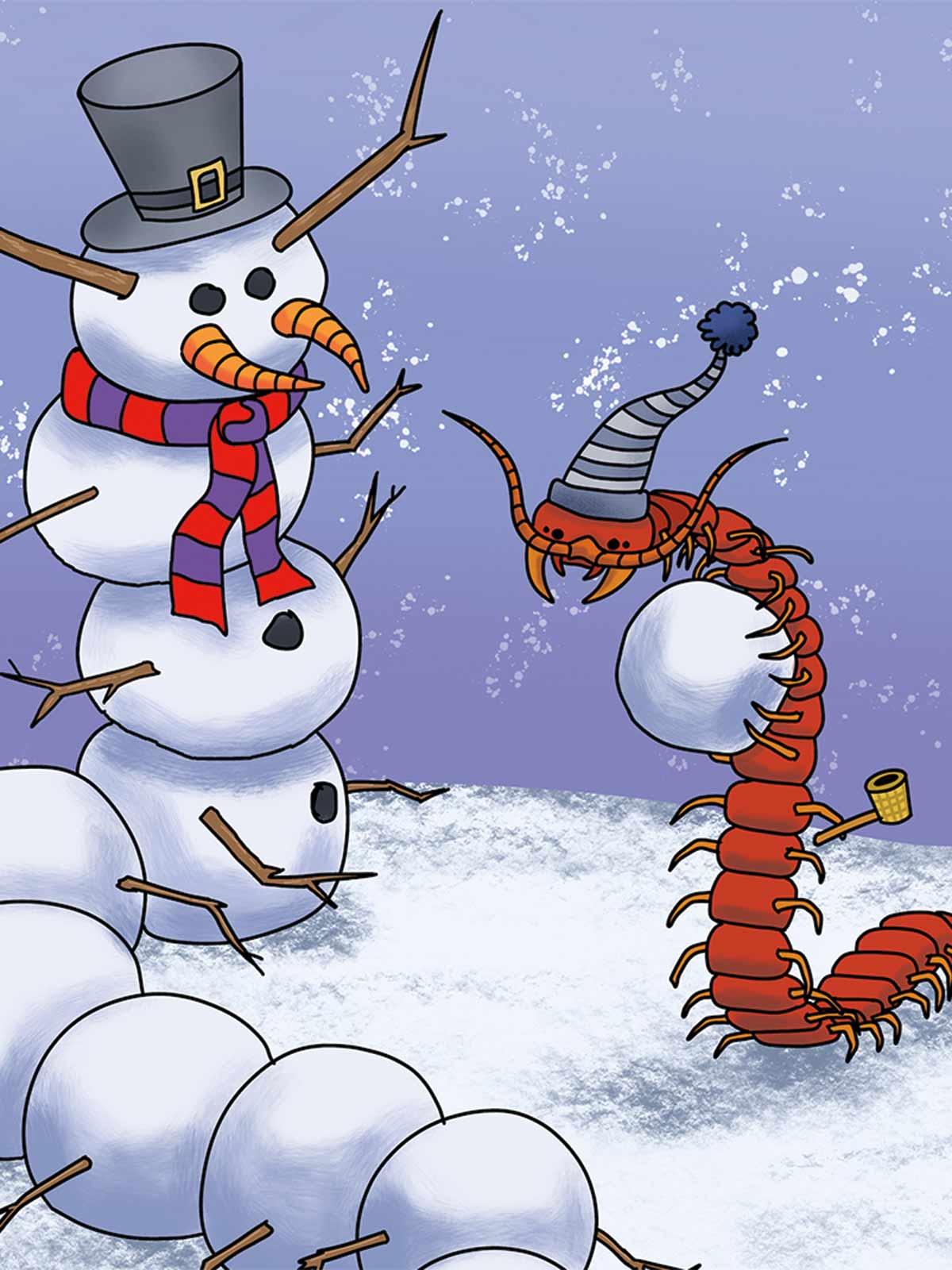 Centipede Snowman Note Card